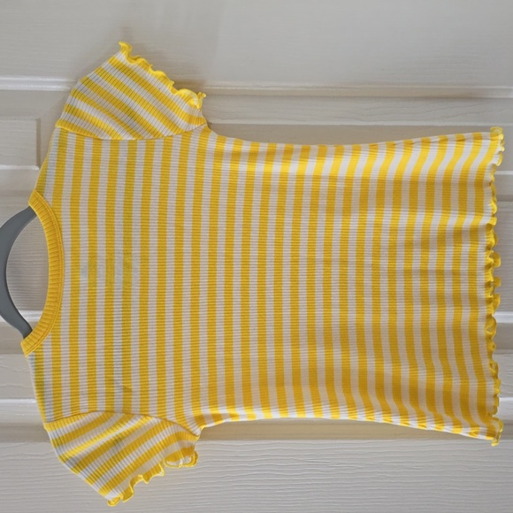 THEREABOUTS GIRLS YELLOW STRIPED SHORT SLEEVE TOP SIZE SMALL 7/8 - Picture 8 of 9